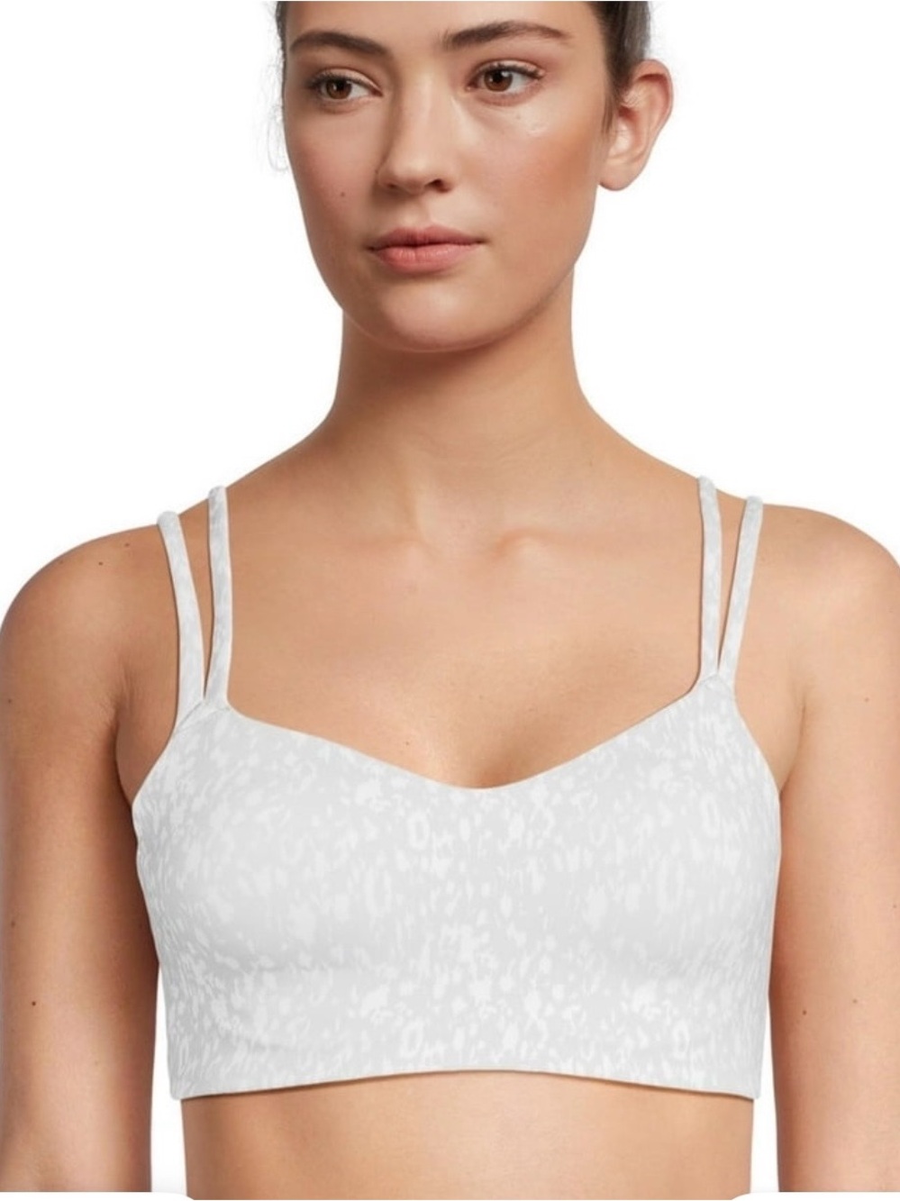 Avia Light Gray Patterned Keyhole Sports Bra